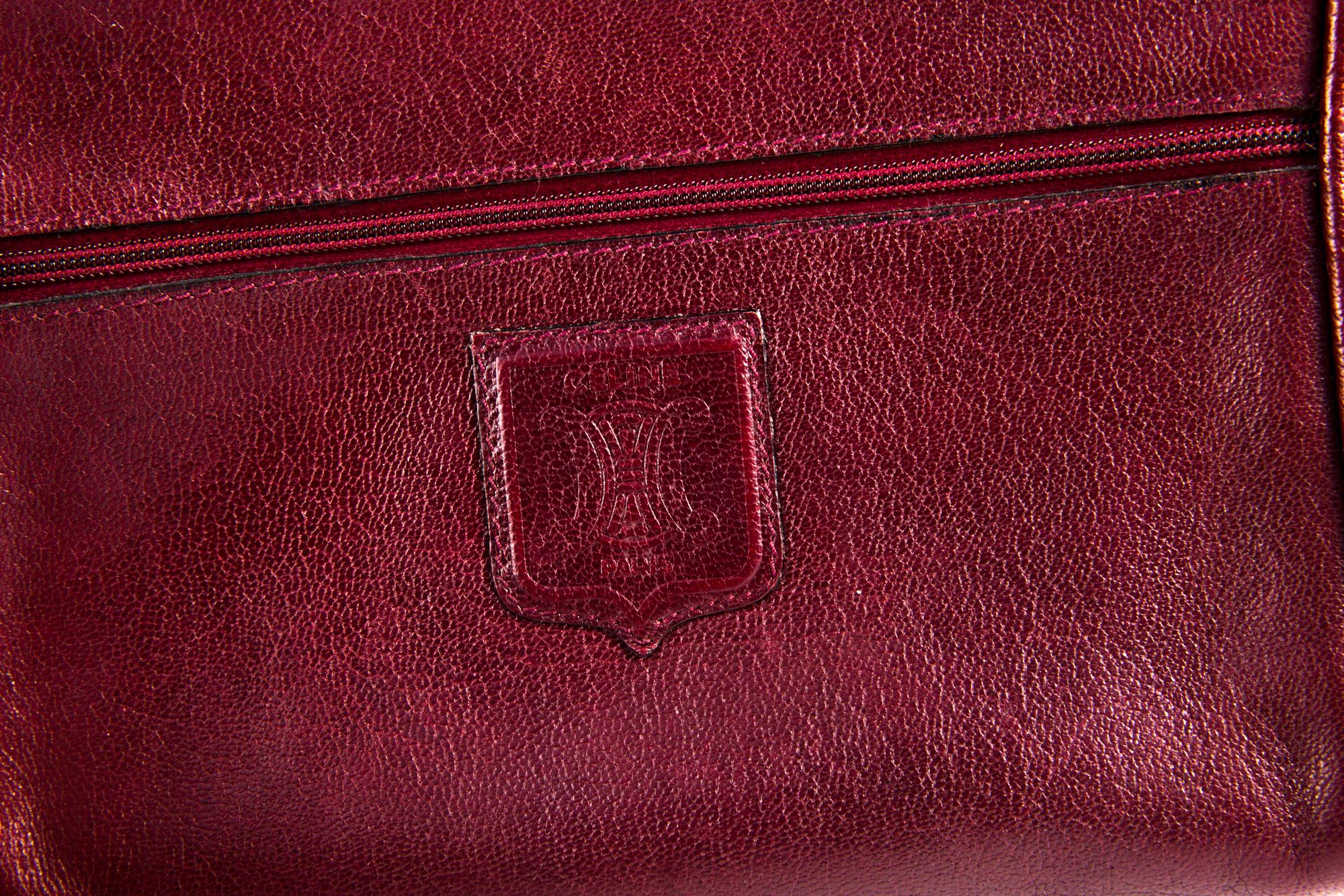 1970s Bordeaux Celine Leather Shoulder Bag 1