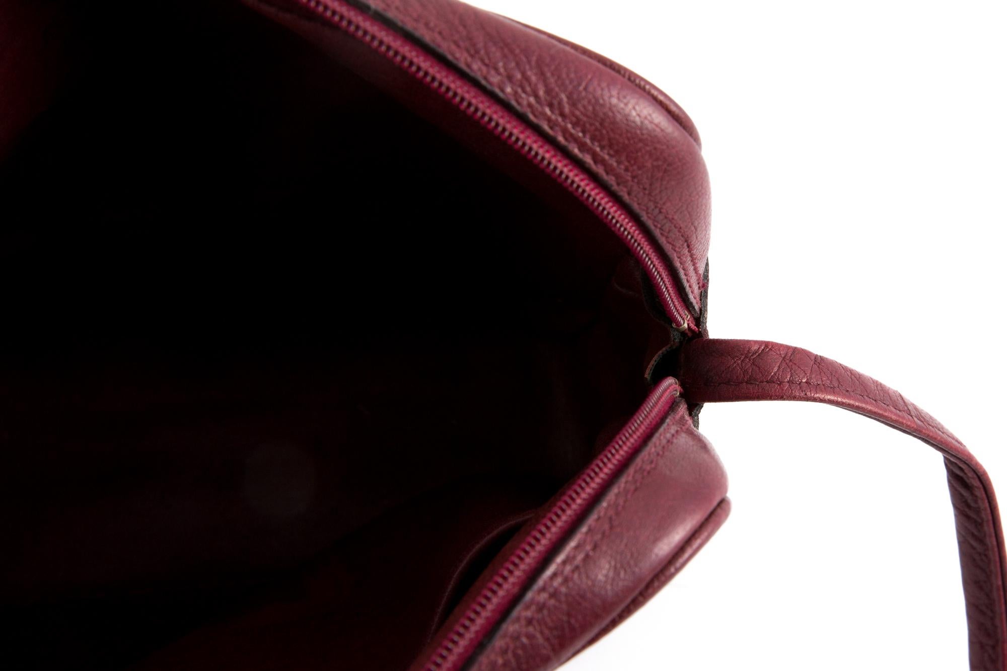 1970s Bordeaux Celine Leather Shoulder Bag 2