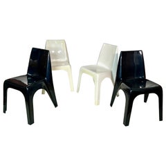 Chaises empilables Borg Warner de l'ère spatiale des années 1970, lot de 4