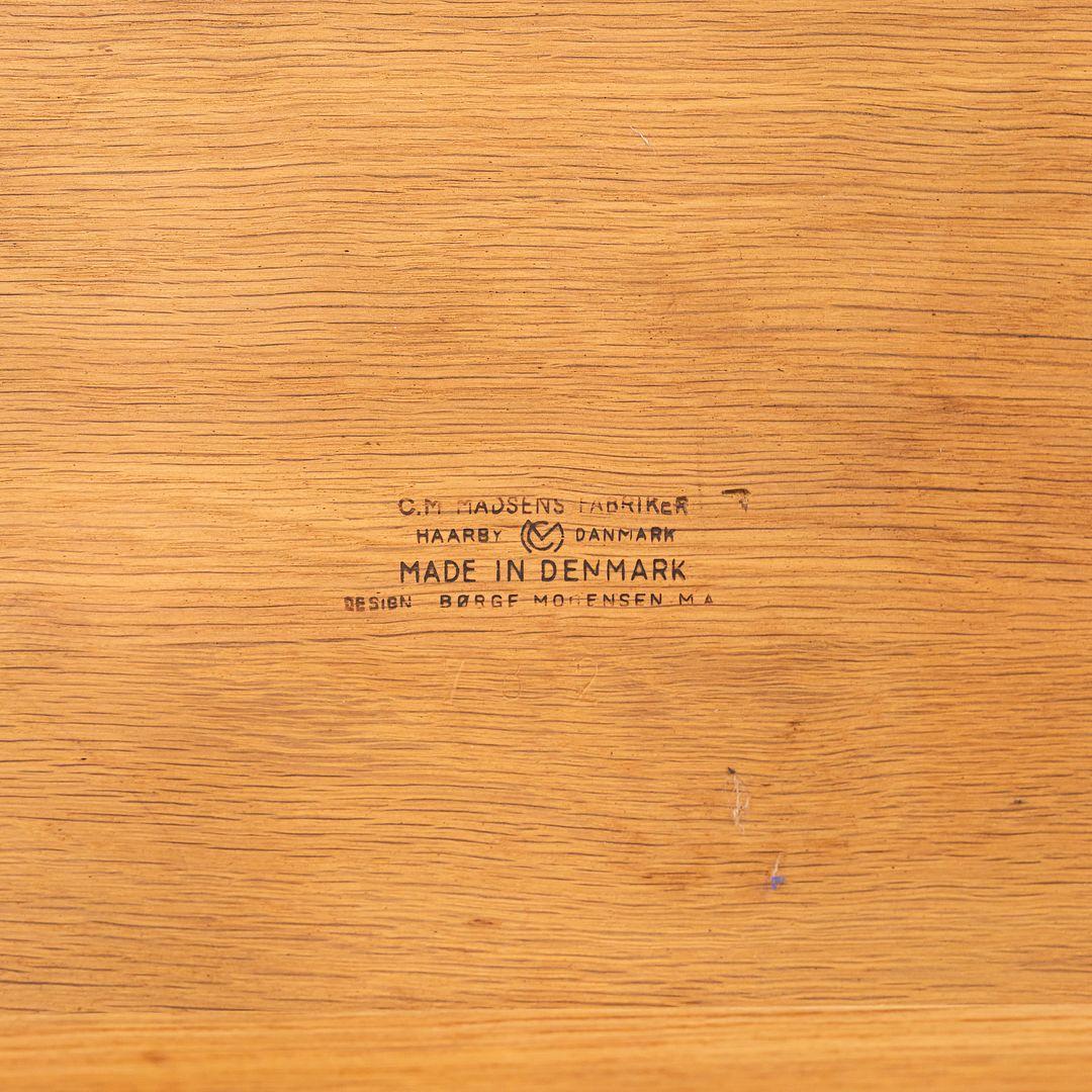Acier Table à manger à tréteaux Borge Mogensen des années 1970 pour Haarby C.M. Madsen Danemark en vente