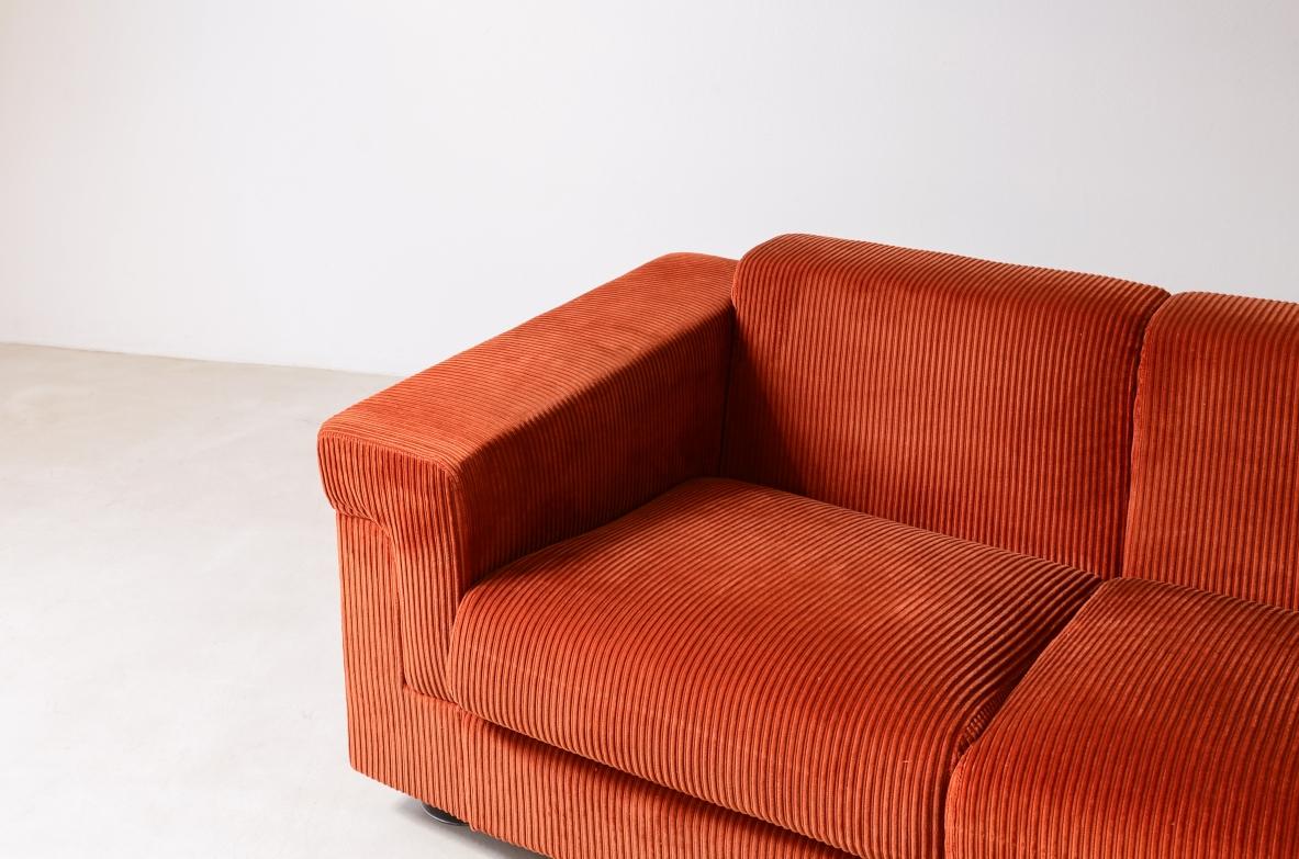 Velvet 1970's Borsani Tecno three-seater sofa For Sale