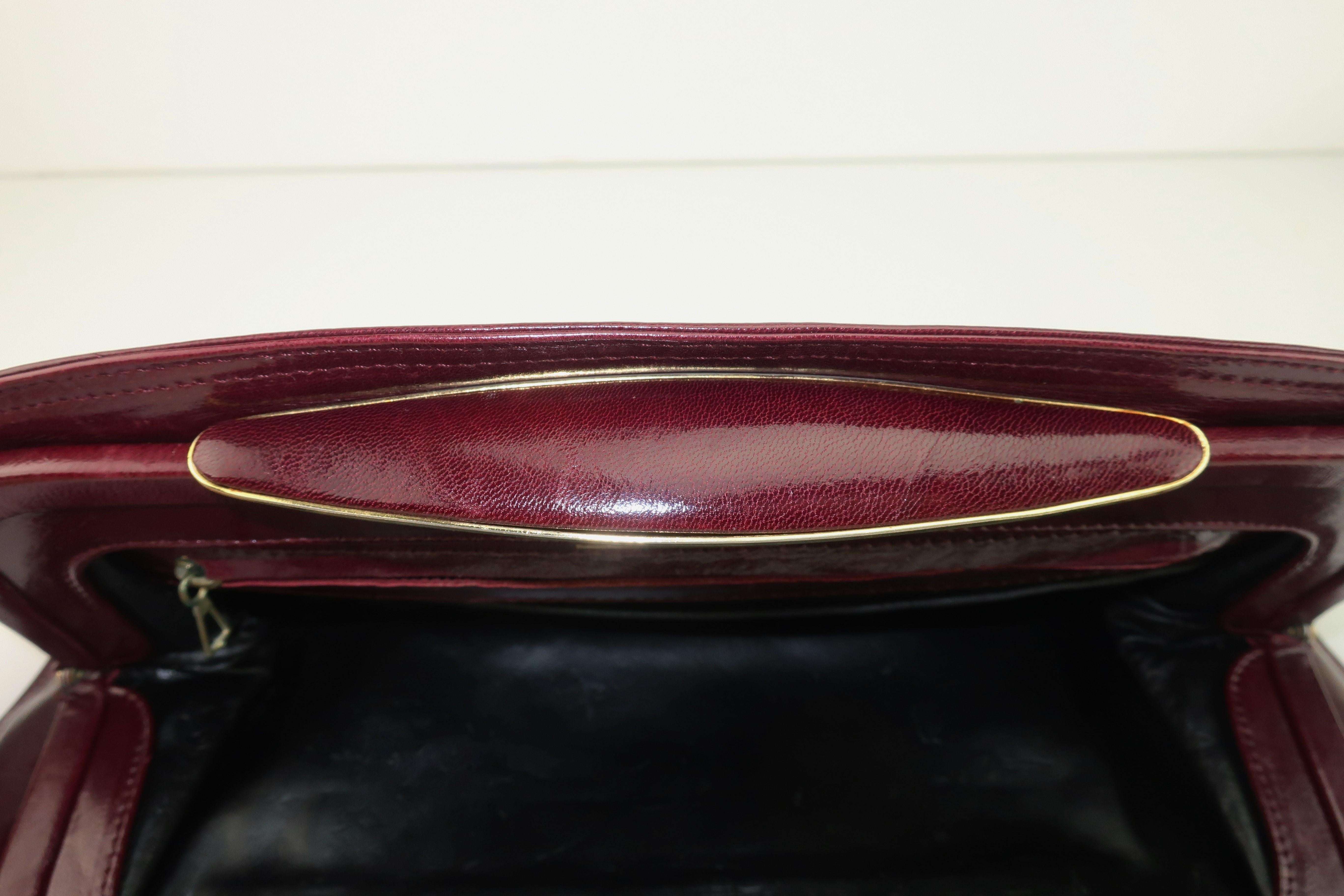Bottega Veneta Burgundy Leather Clutch Handbag, 1970's 2