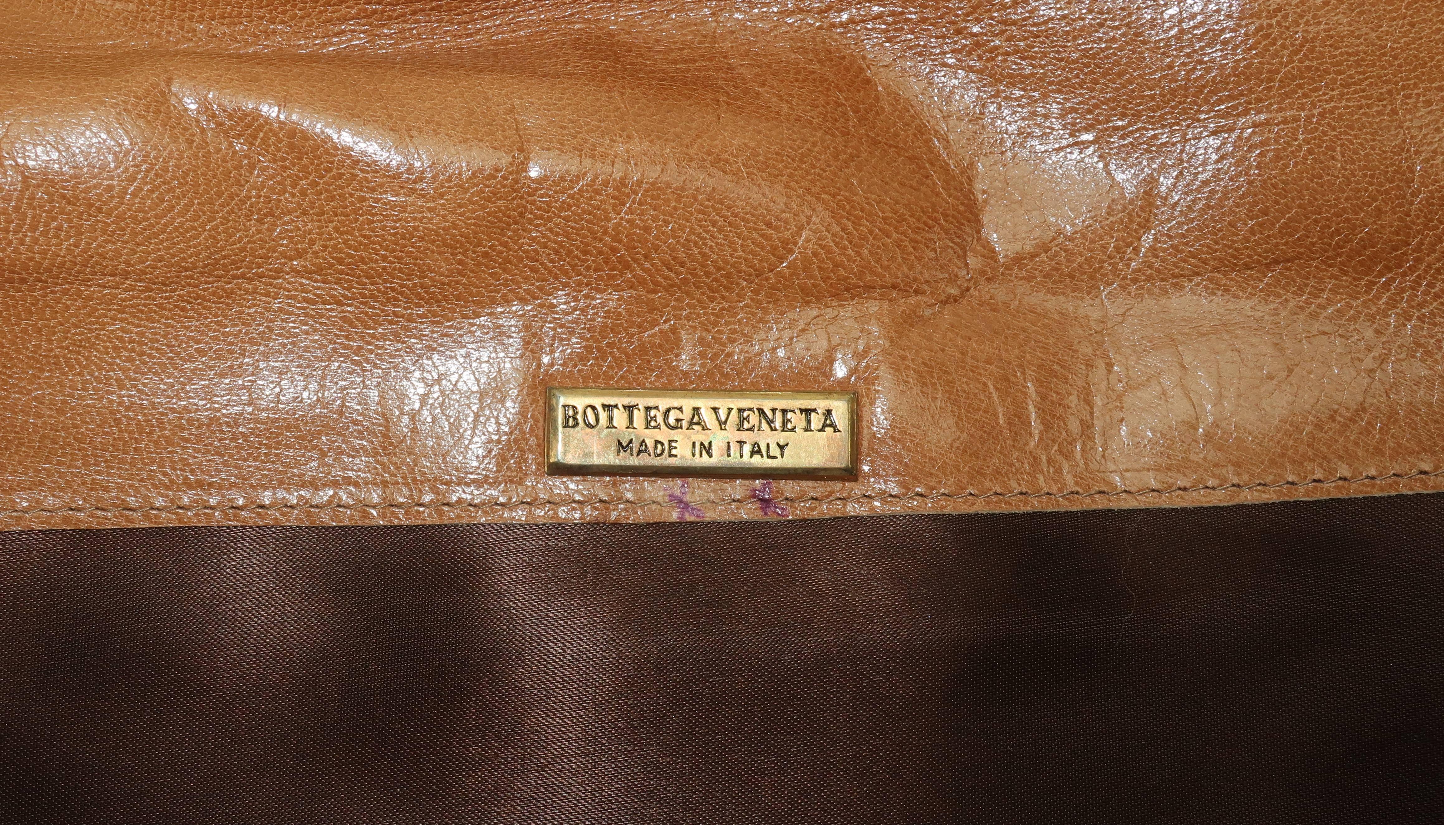 1970's Bottega Veneta Large Envelope Leather Clutch Handbag 6