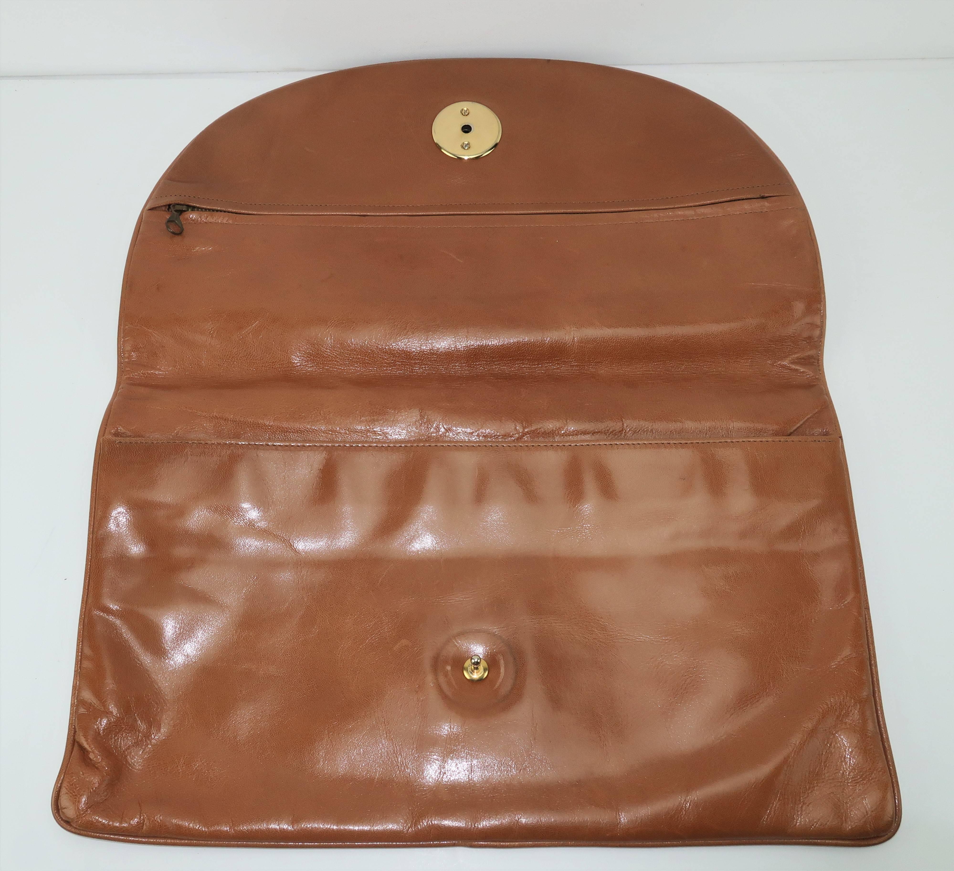 1970's Bottega Veneta Large Envelope Leather Clutch Handbag 4