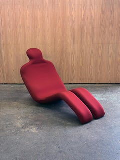 1970s Bouloum Chair by to Olivier Mourgue in red upholstery