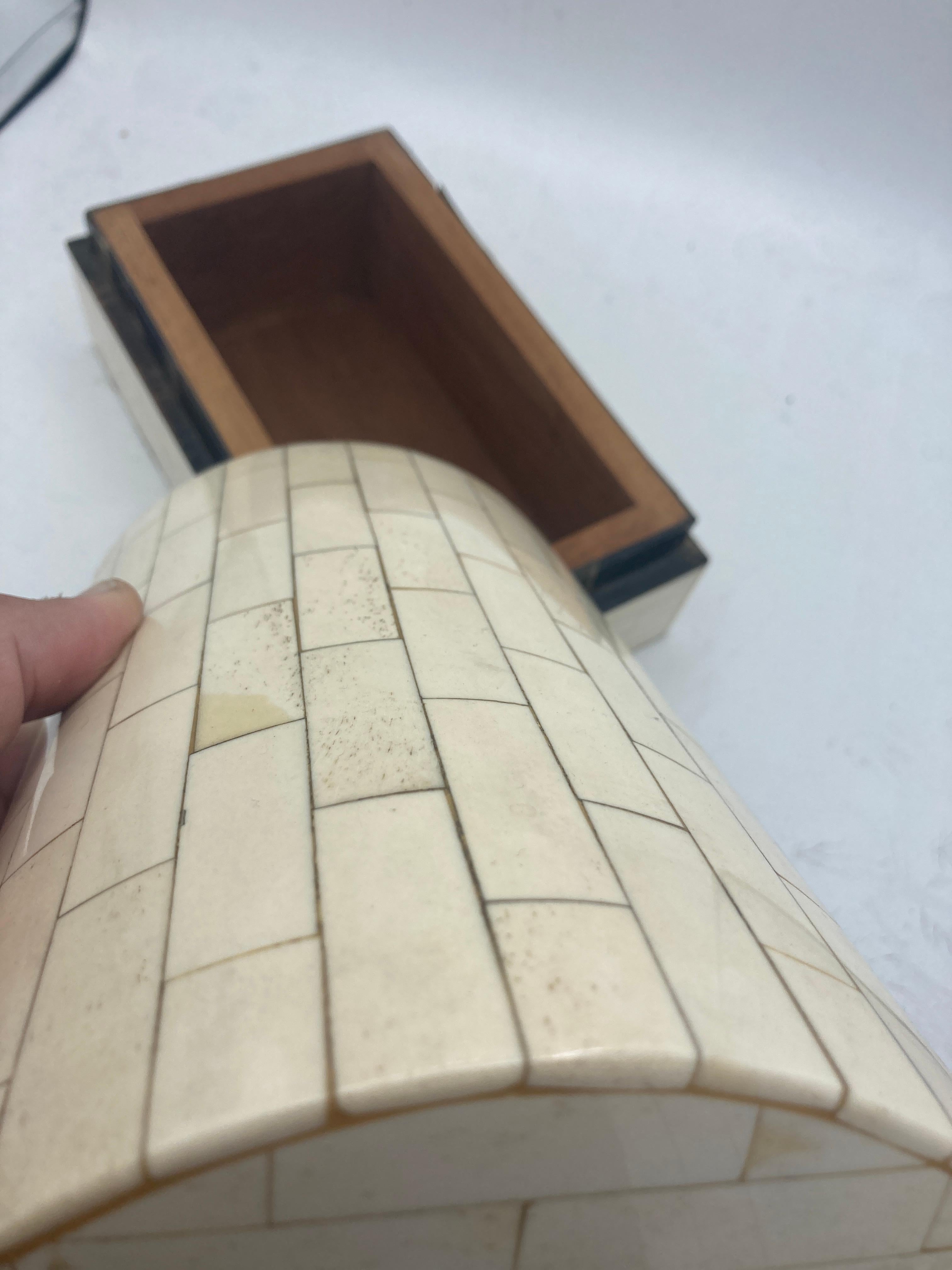 Bone 1970's boxe with marquetry of bones in the style of Anthony Redmile For Sale
