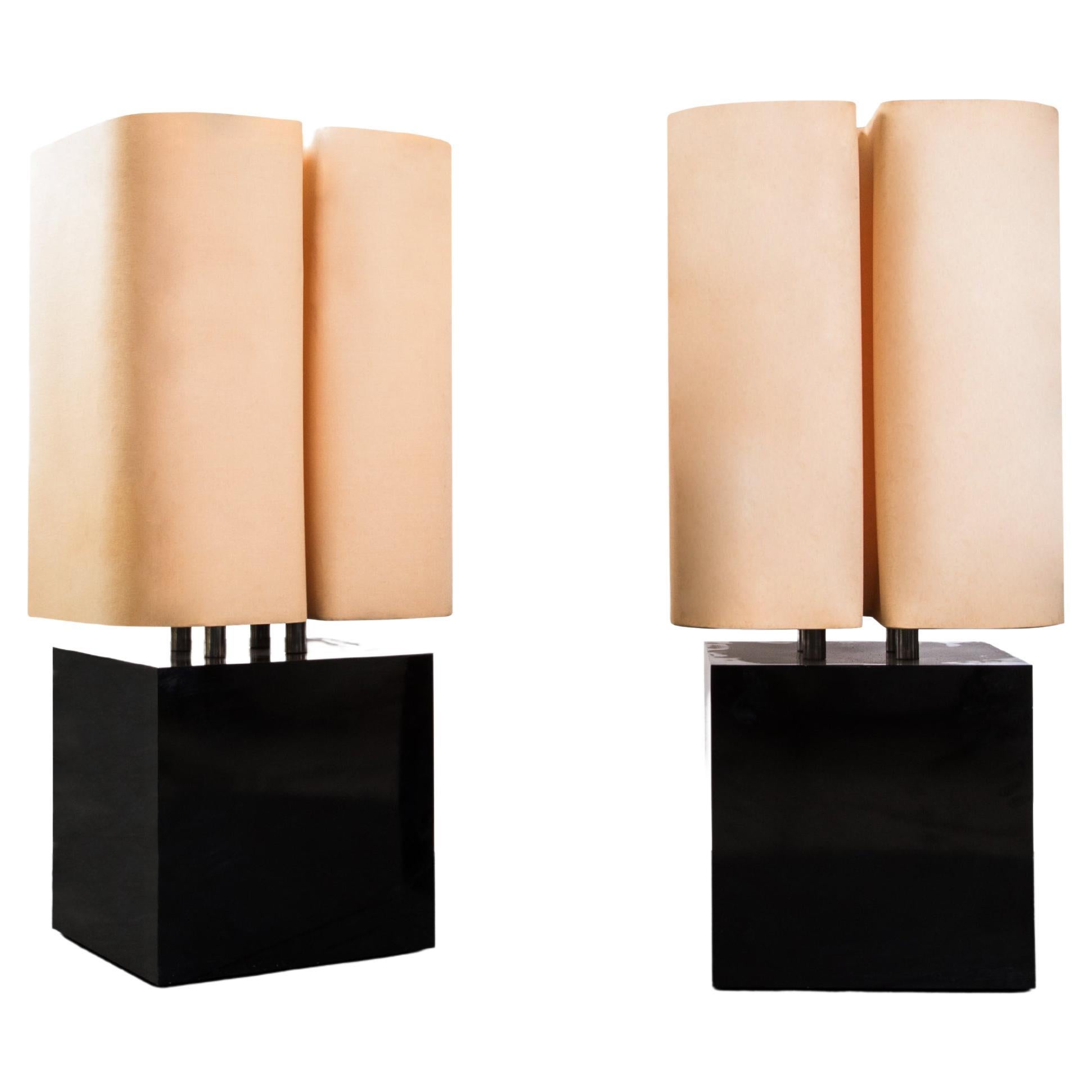 1970s "Brasilia" Pair of Lamps by Michel Boyer For Sale