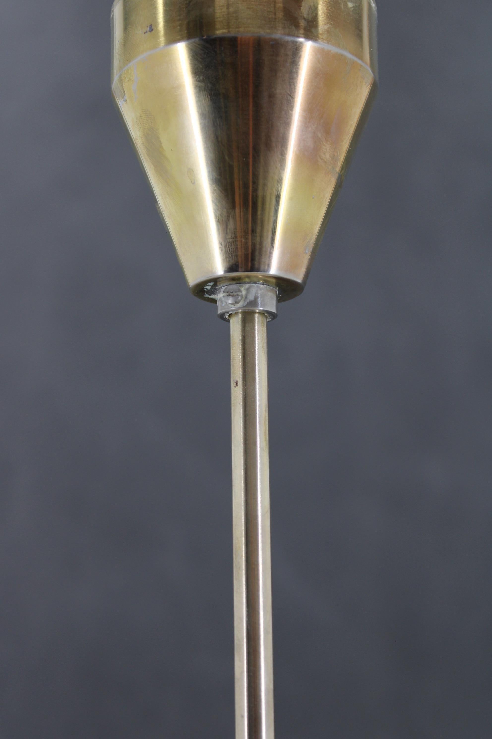 Lampadario a 9 fiamme in ottone degli anni '70 di Sputnik , Cecoslovacchia in vendita 3