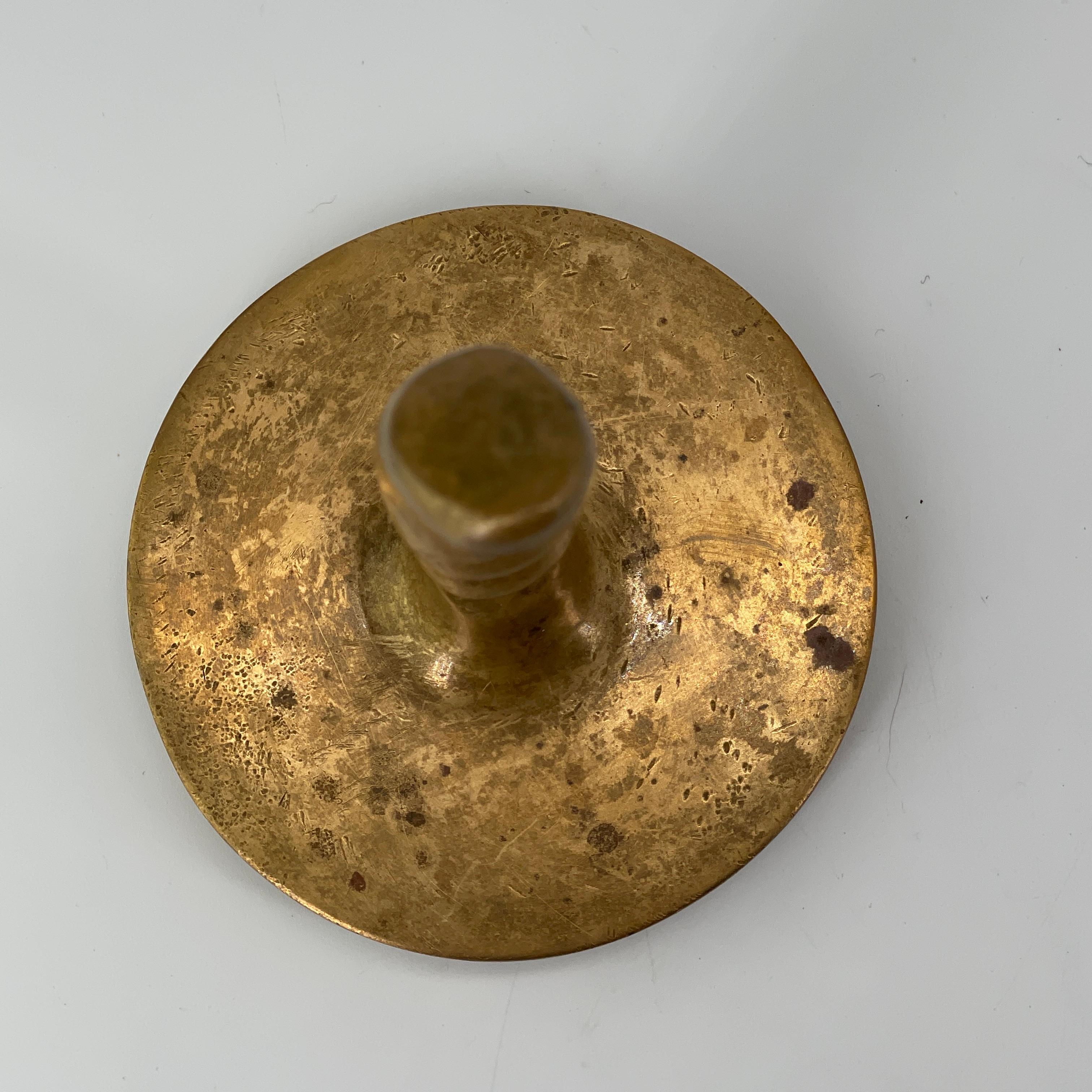 1970er Jahre Messing abstrakte Joystick Tabelle Skulptur Tamper Hammer wie Aubock im Angebot 1