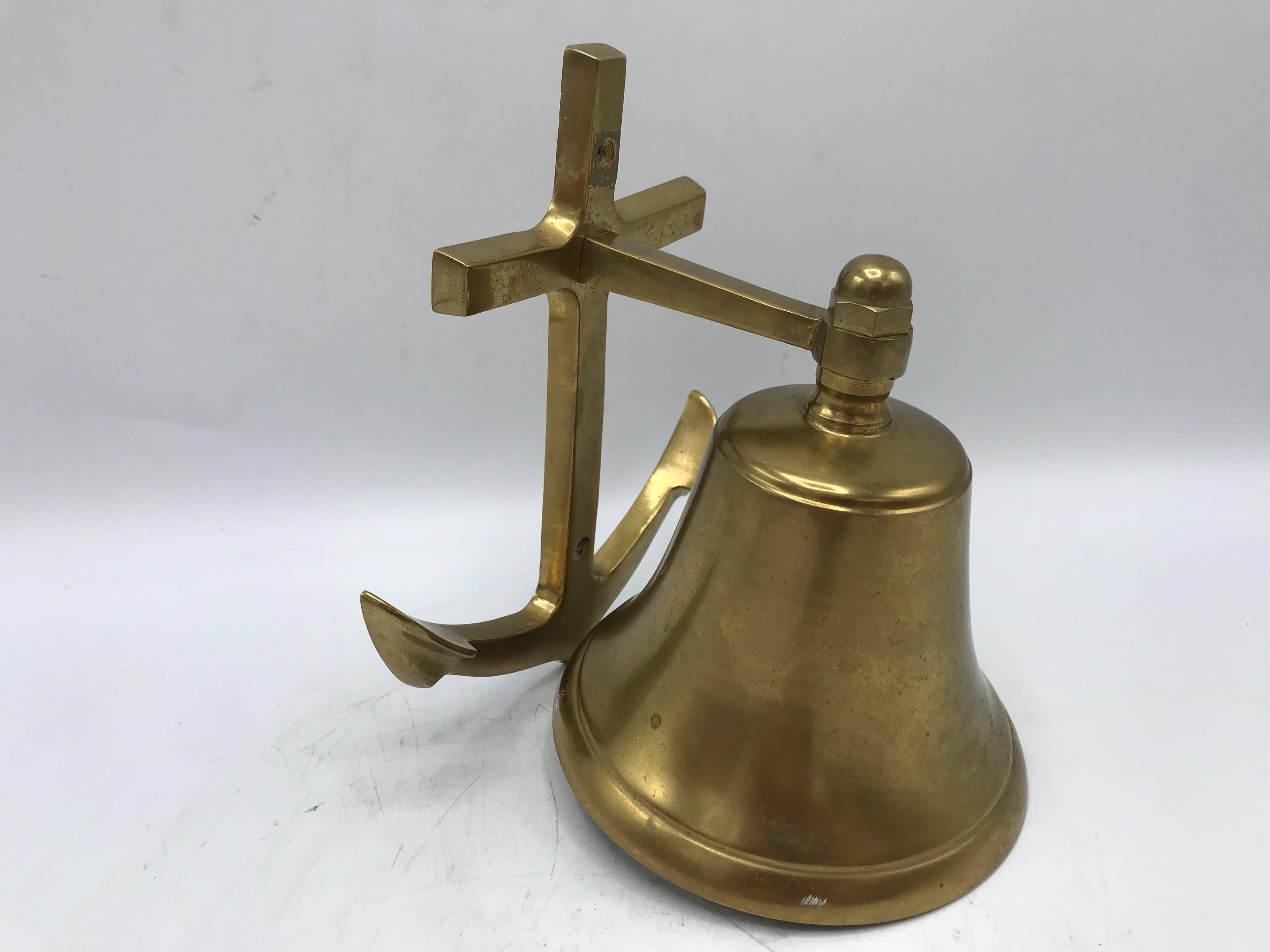 1970s Brass Anchor Door Knocker Bell In Excellent Condition In Richmond, VA