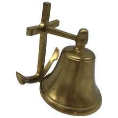 Vintage 1970s Brass Anchor Door Knocker Bell