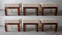 1970 Brass and Bakelite Low Stools Ottomans - 6 Available