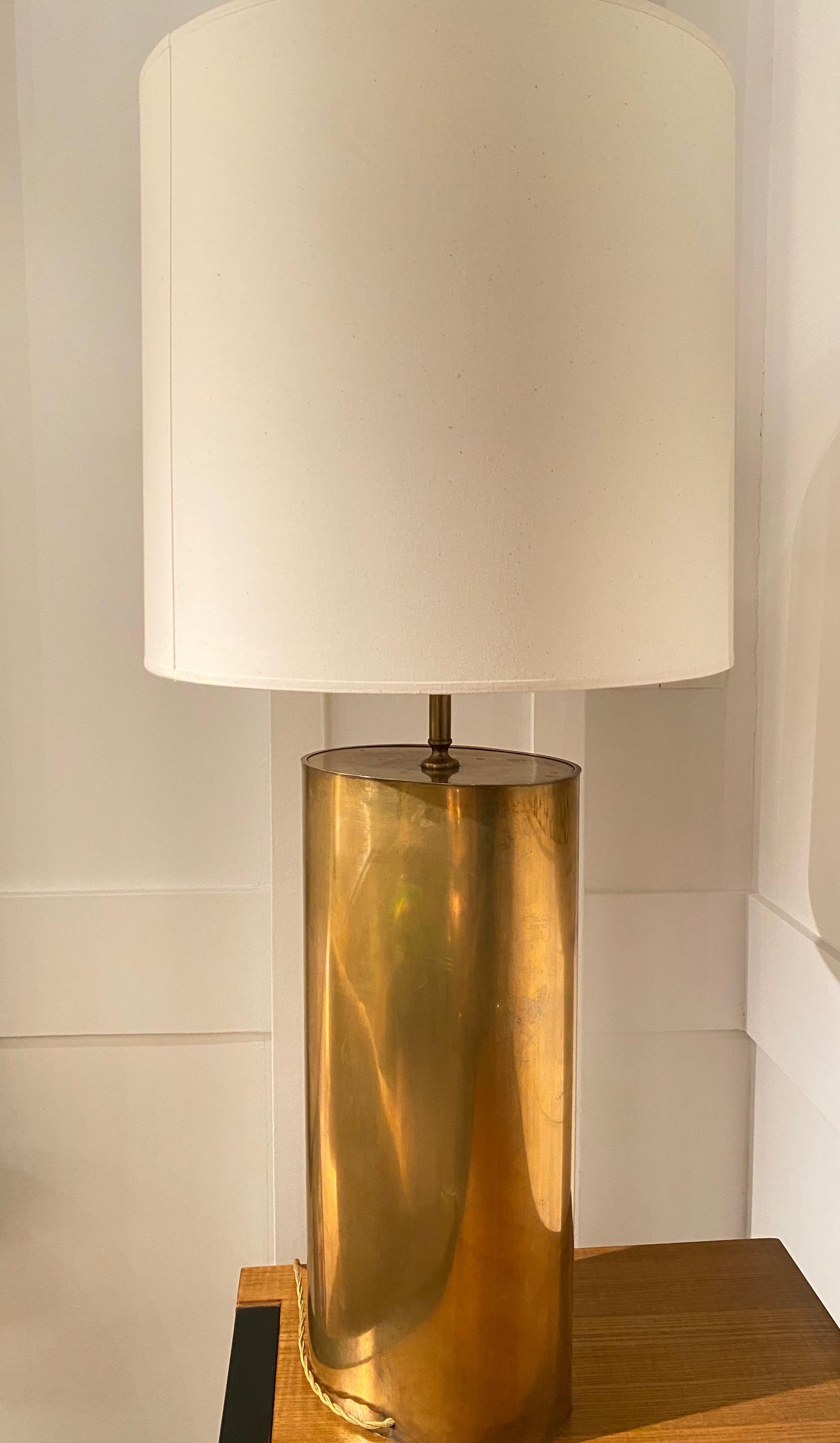 Late 20th Century 1970S Brass and Bronze Lamp by Angelo Brotto