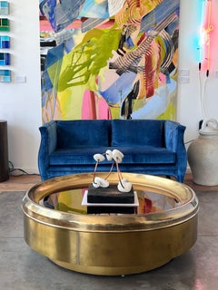 1970’s Brass and Bronze Mirror Coffee Table by Mastercraft