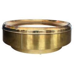 1970’s Brass and Bronze Mirror Coffee Table by Mastercraft