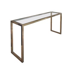 1970s Brass and Chrome Console by Jean Charles