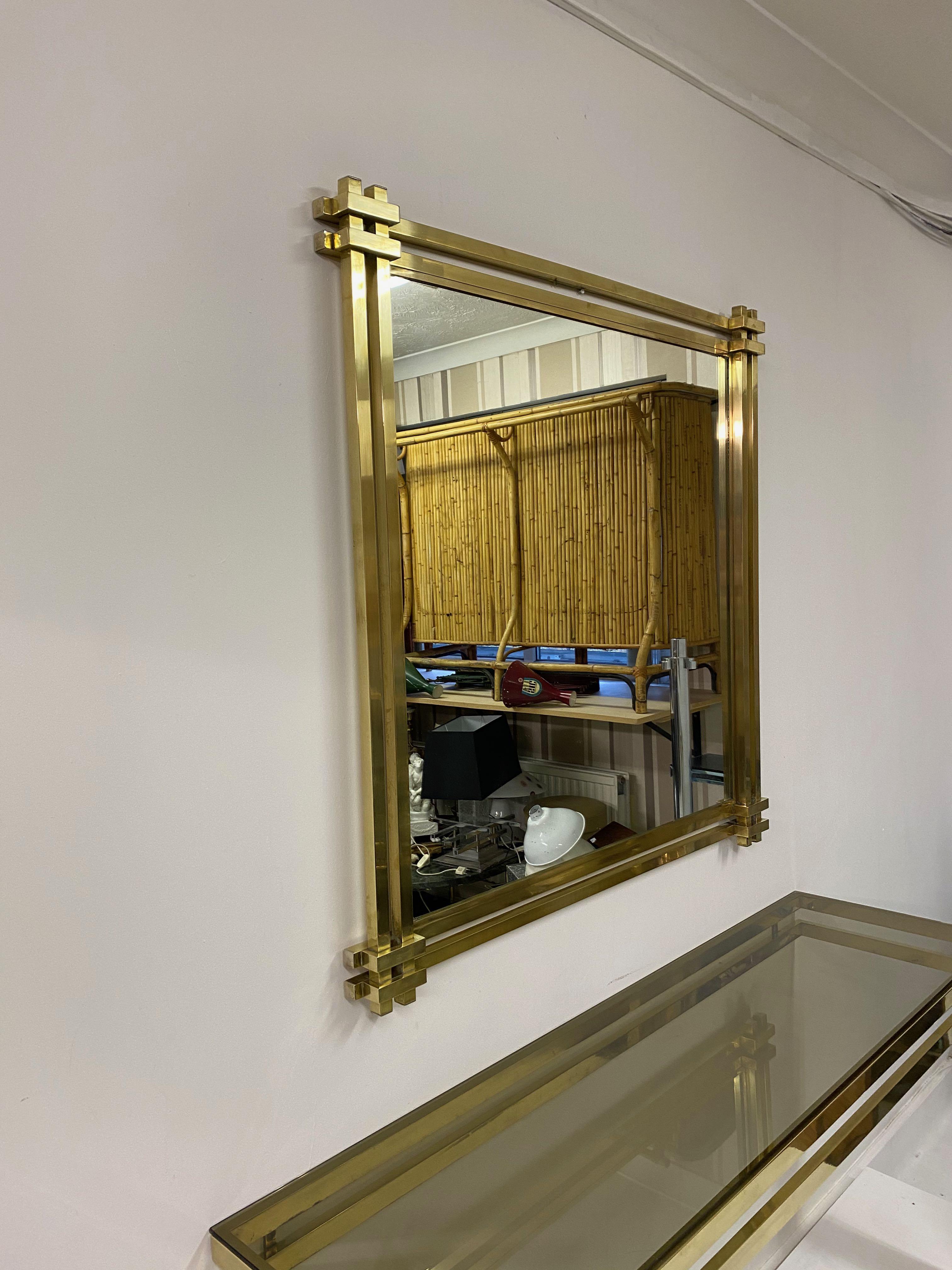 1970s Brass and Chrome Console Table and Mirror by Romeo Rega 3