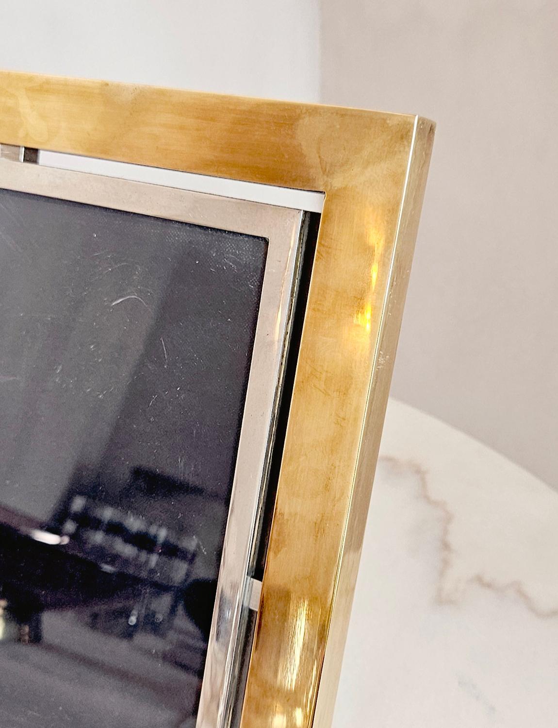 1970s Brass and Chrome Italian Barbi Photo Frame For Sale 2