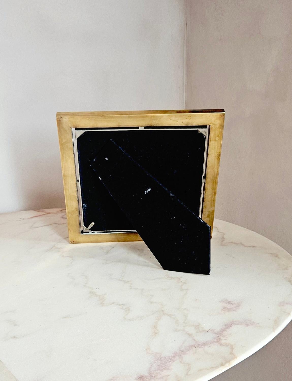 1970s Brass and Chrome Italian Barbi Photo Frame For Sale 3