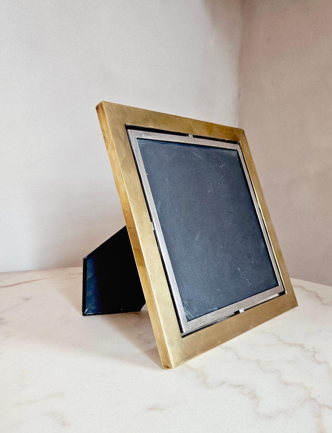 1970s Brass and Chrome Italian Barbi Photo Frame For Sale 4