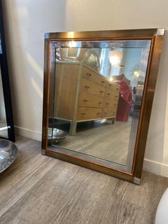 1970s Brass and Chrome-Plated Steel Mirror