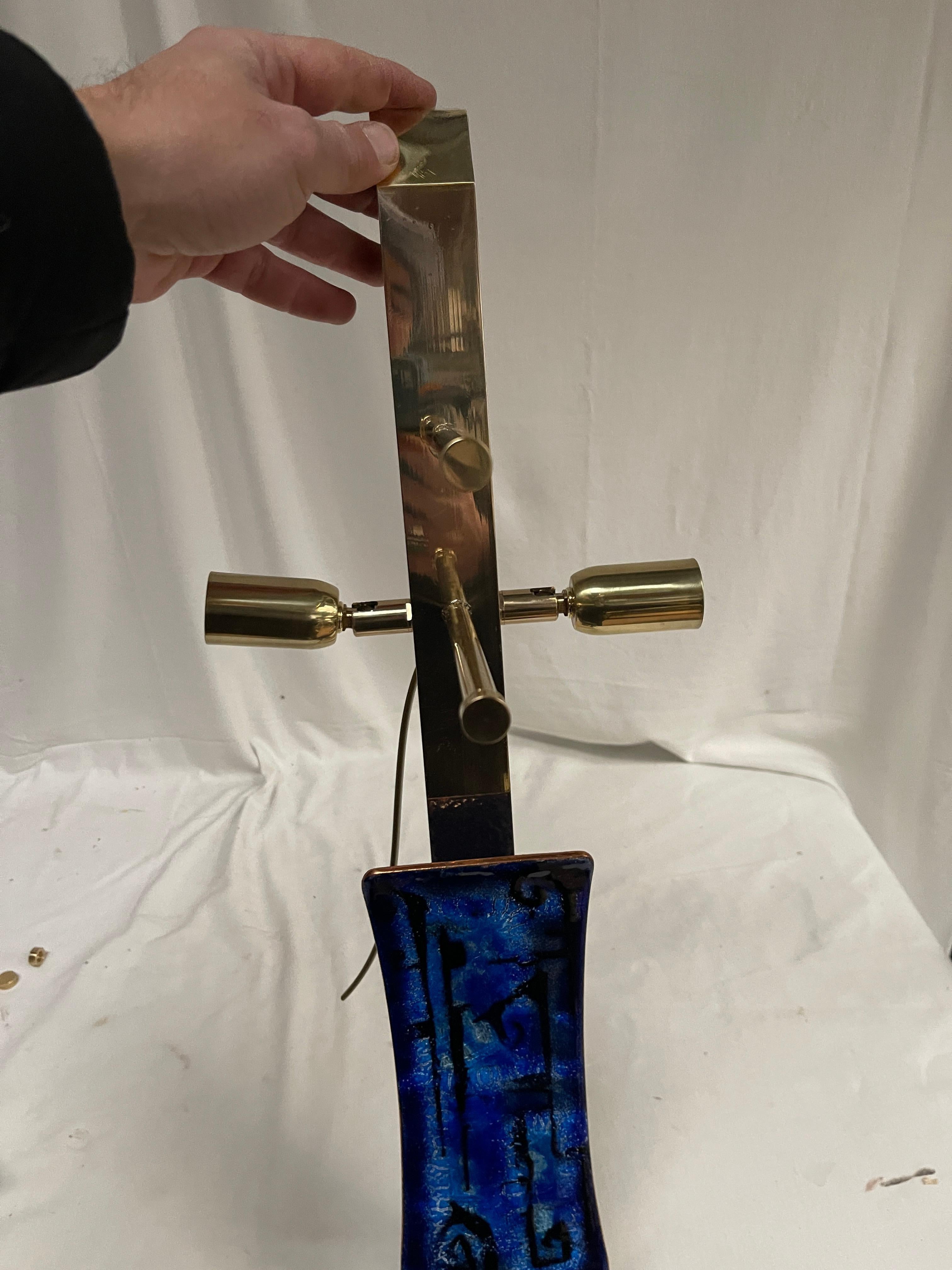 1970's brass and enamel sconces For Sale 8