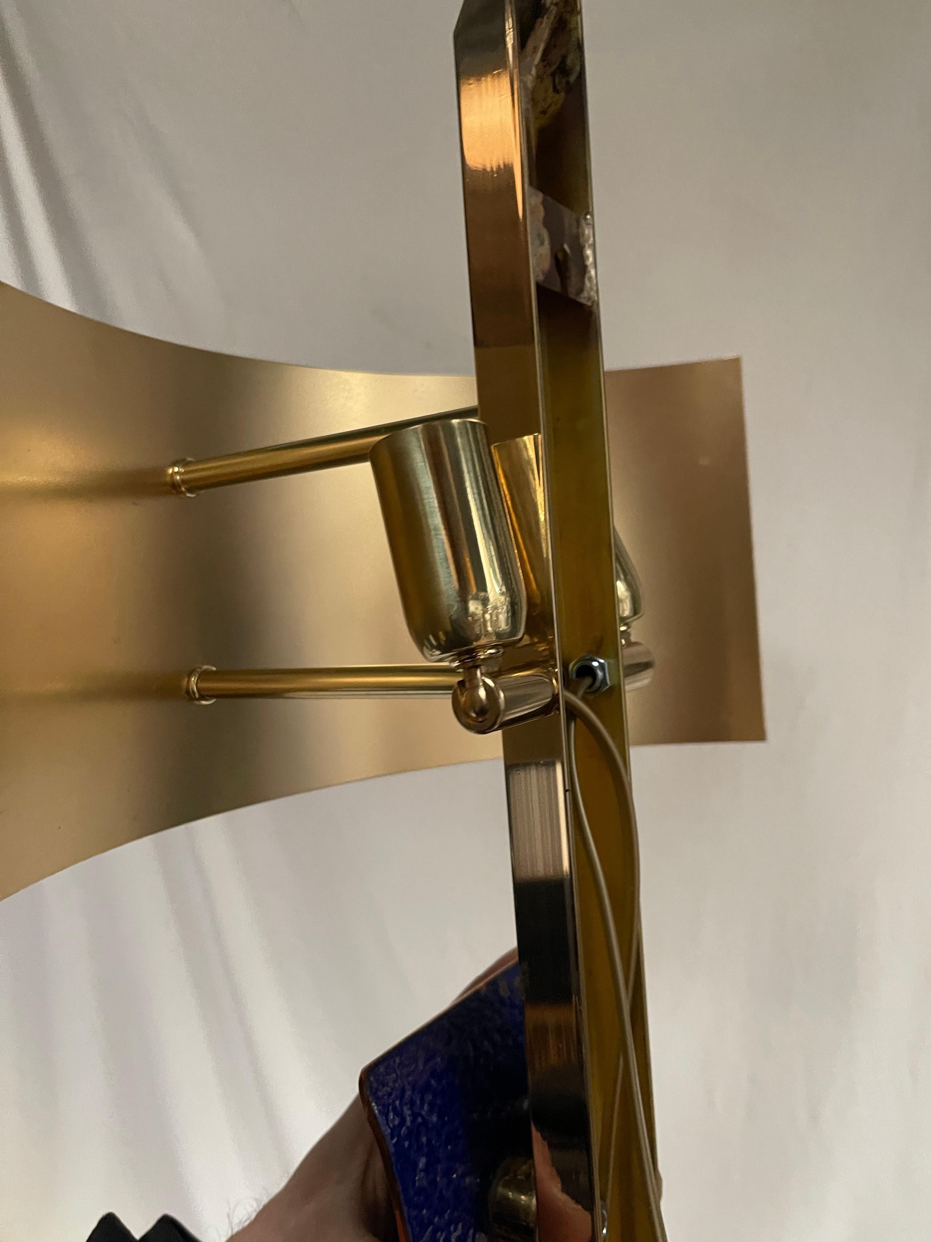 1970's brass and enamel sconces For Sale 2