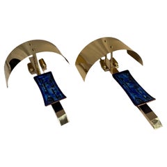 1970's brass and enamel sconces