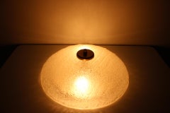 1970s Brass and Glass Ceiling Lamp, Czechoslovakia