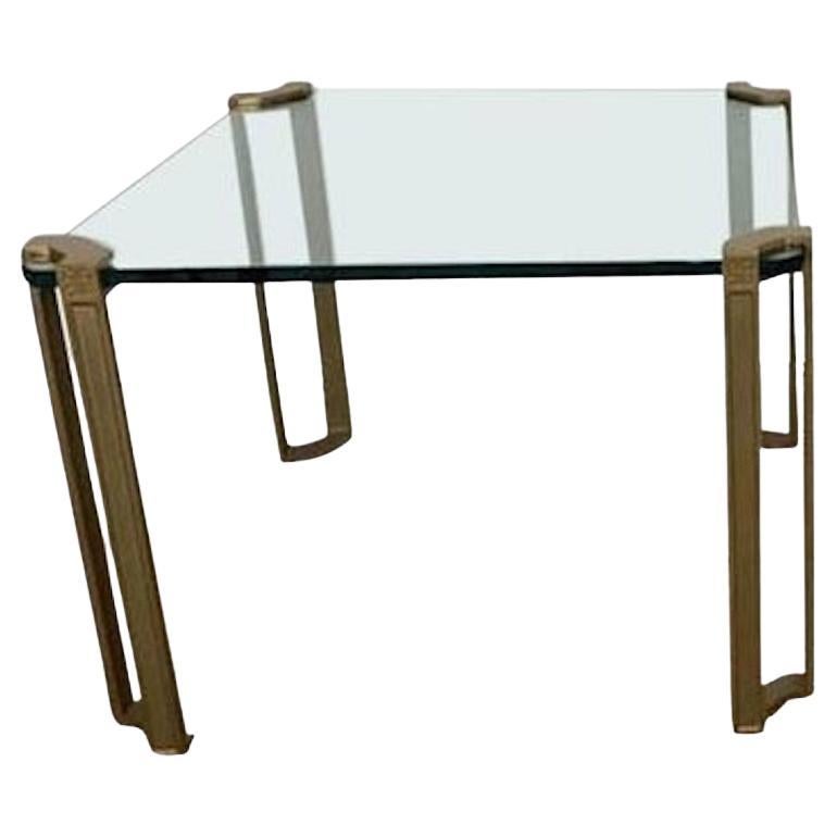 1970s Brass and Glass Coffee Table by Peter Ghyczy