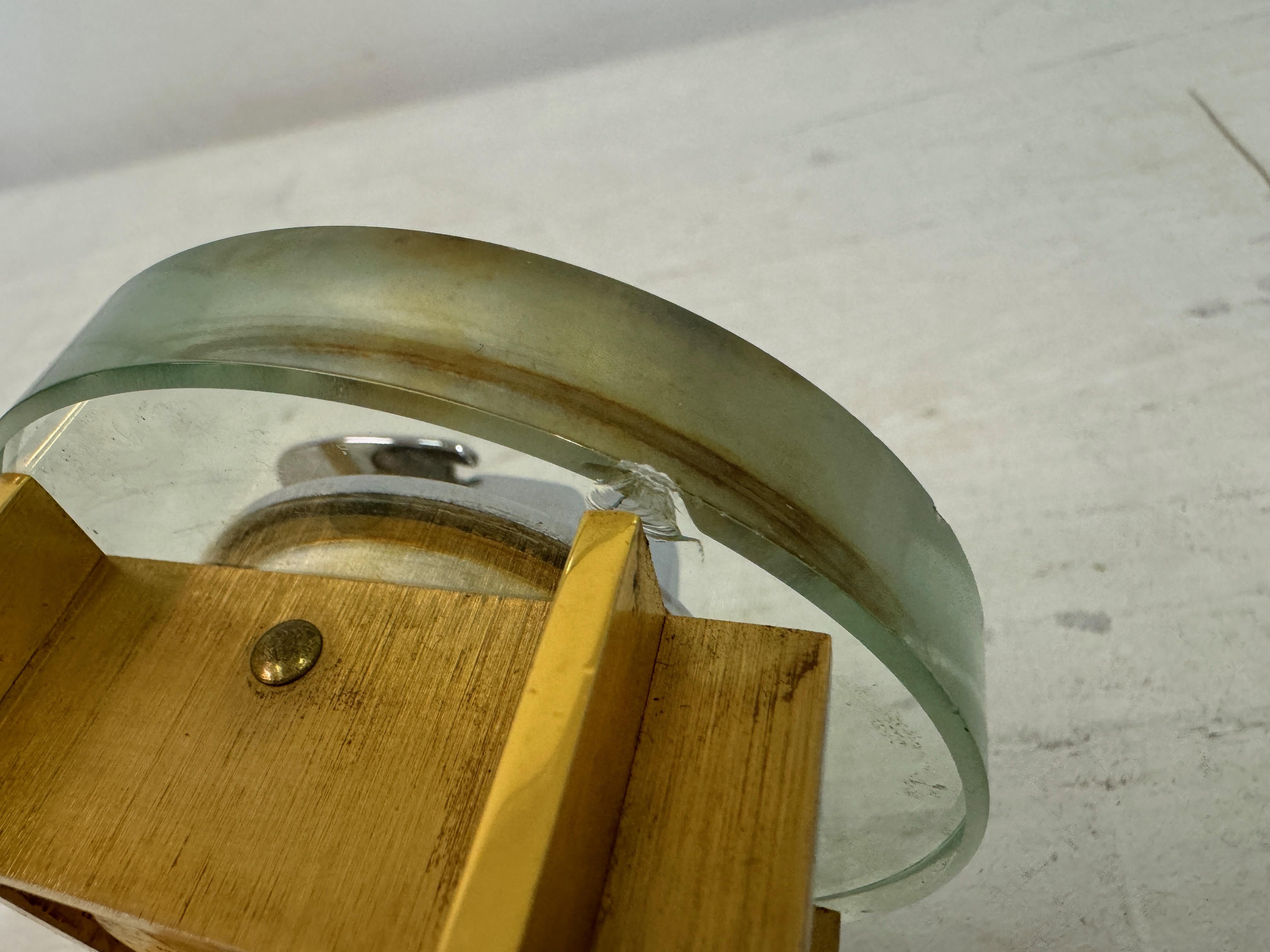 20th Century 1970s Brass And Glass Desk Lighter By Ronson