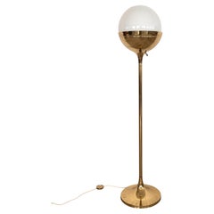 1970s Brass and Glass Globe Floor Lamp by Vereinigte Werkstätten Germany