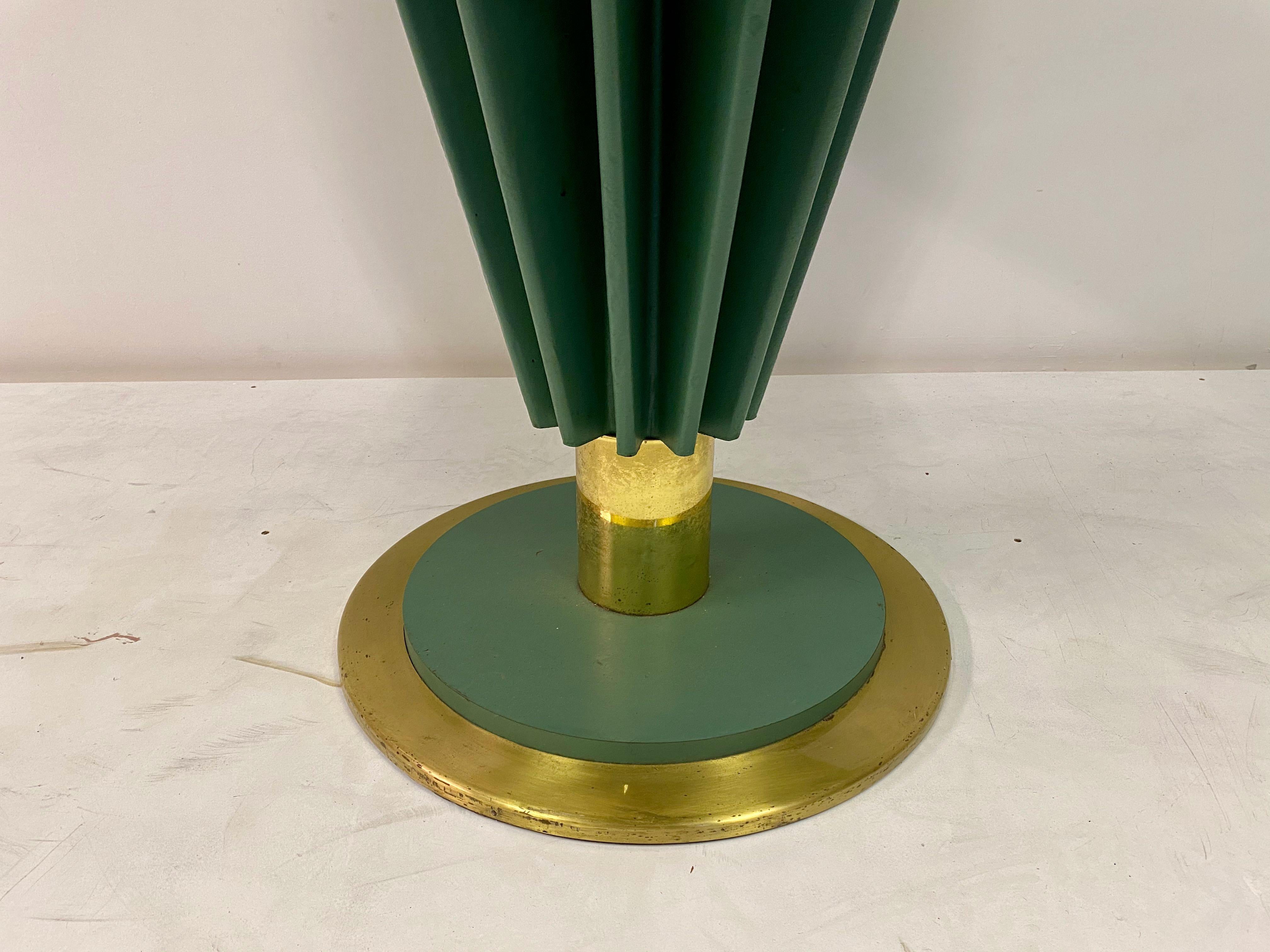 20th Century 1970s Brass and Green Painted Iron Dining Table by Pierre Cardin