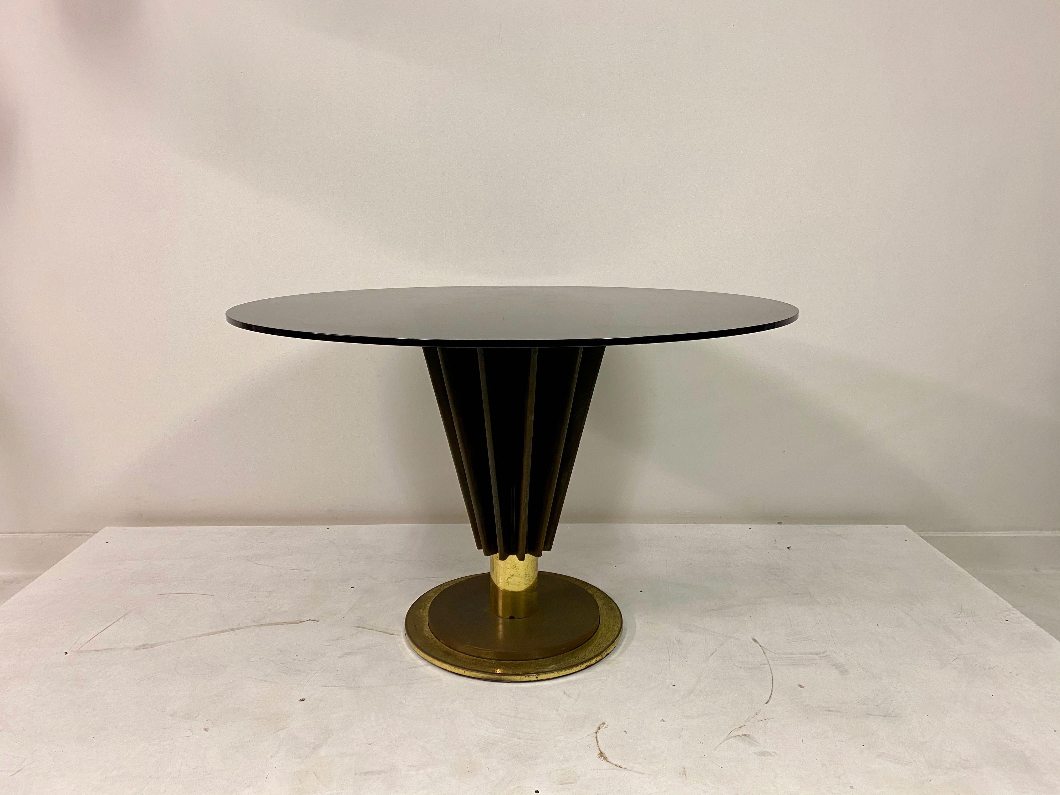 1970s Brass and Iron Circular Dining Table by Pierre Cardin 5