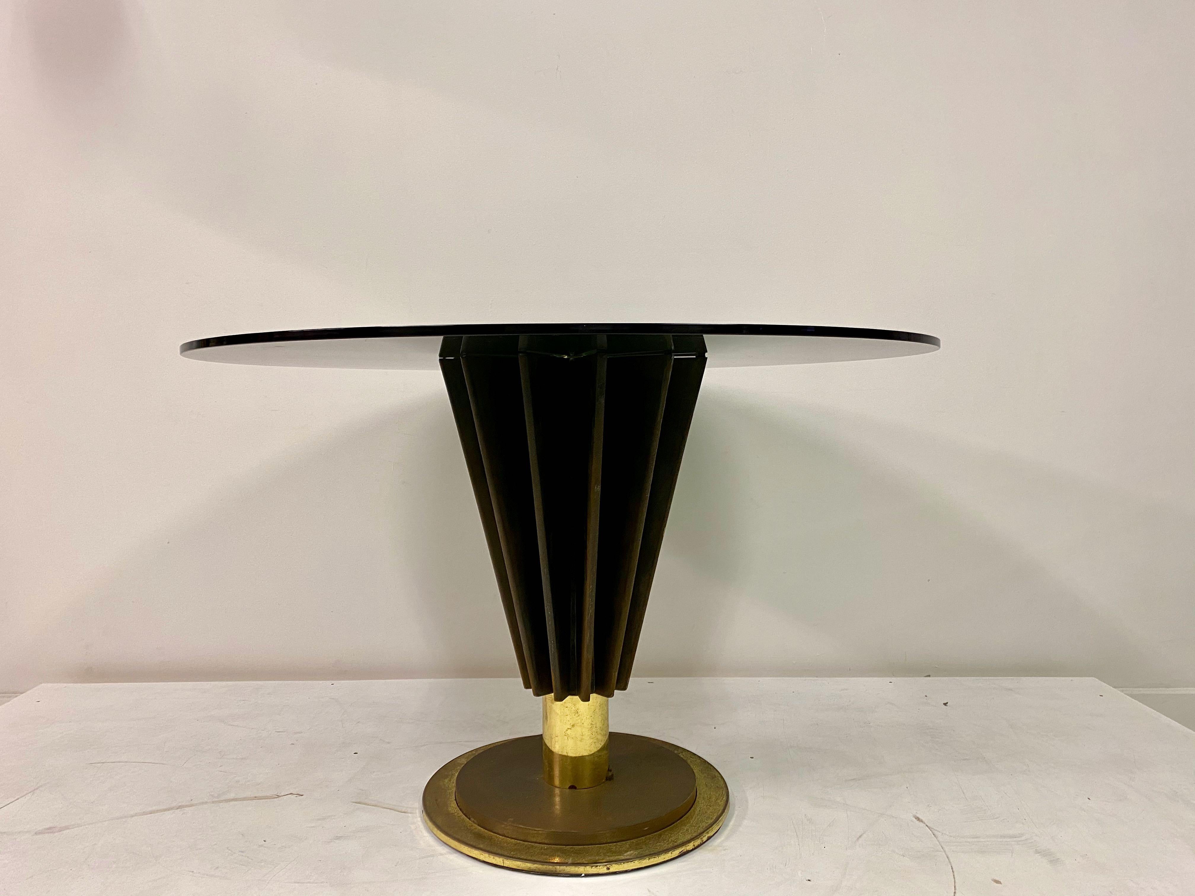 Mid-Century Modern 1970s Brass and Iron Circular Dining Table by Pierre Cardin