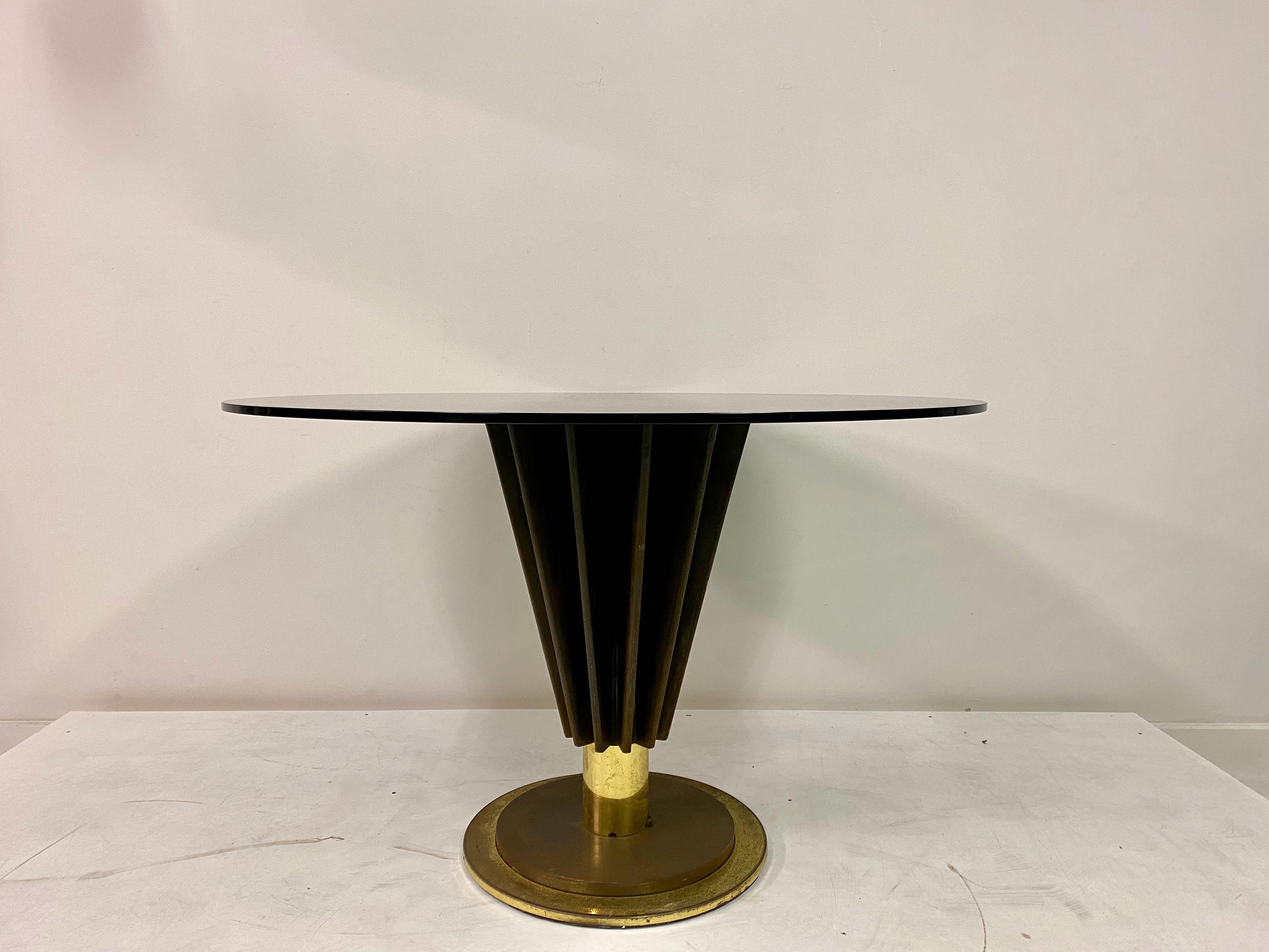 Italian 1970s Brass and Iron Circular Dining Table by Pierre Cardin