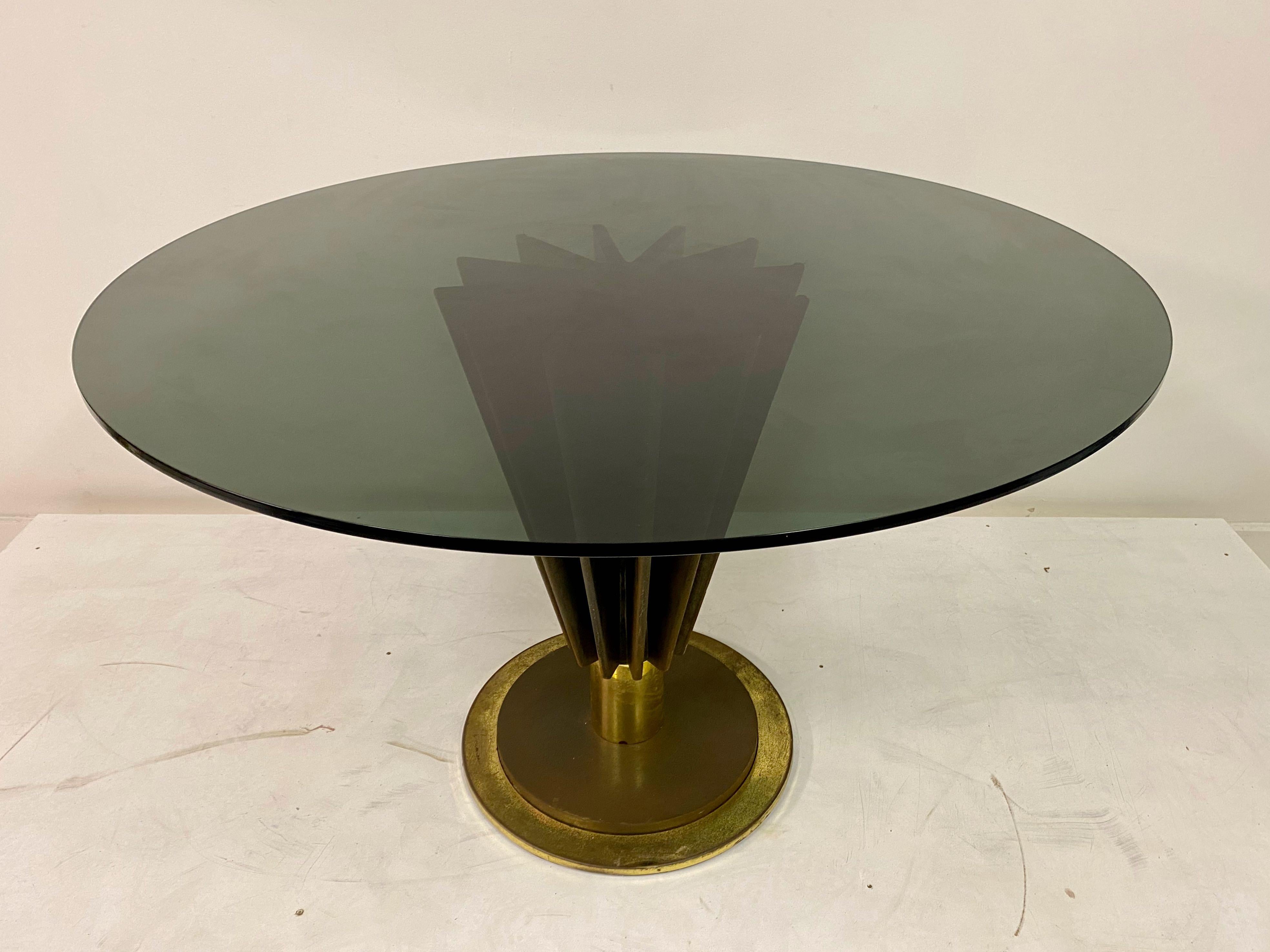 1970s Brass and Iron Circular Dining Table by Pierre Cardin 3