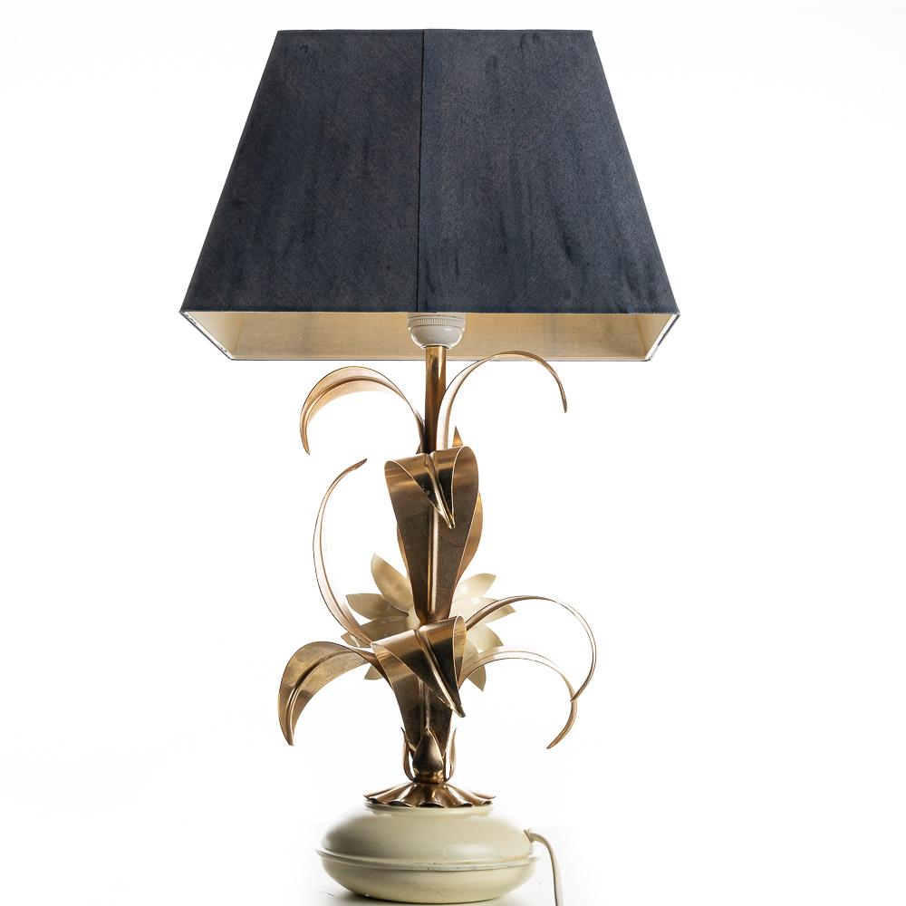 European 1970s Brass and Metal table light in the style of Hans Kögl For Sale
