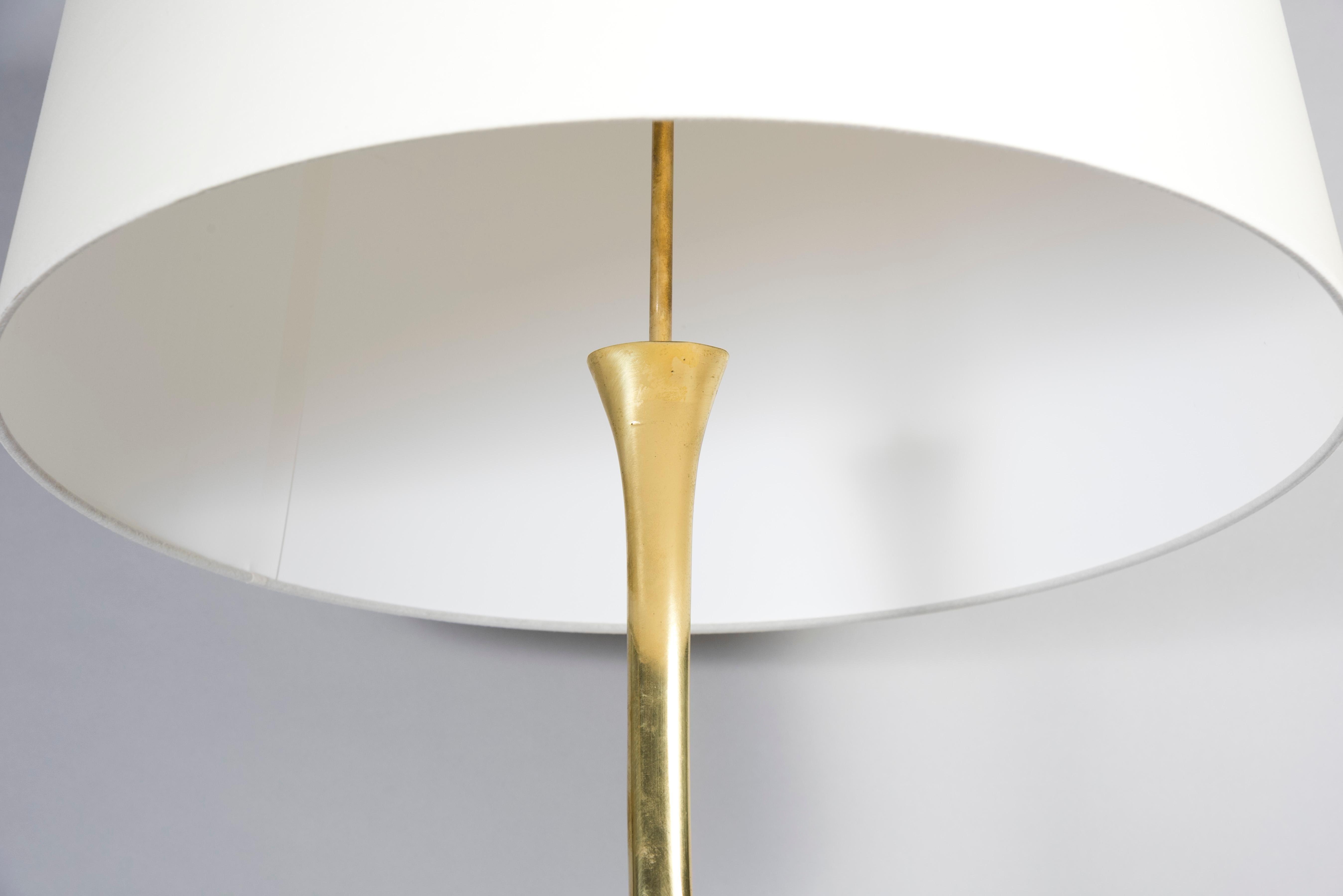 Late 20th Century 1970's Brass and Quartz Floor Lamp Signed by Willy Daro For Sale