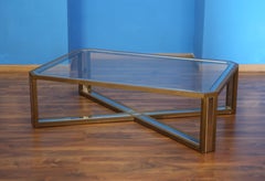1970s brass and steel coffee table by Romeo Rega