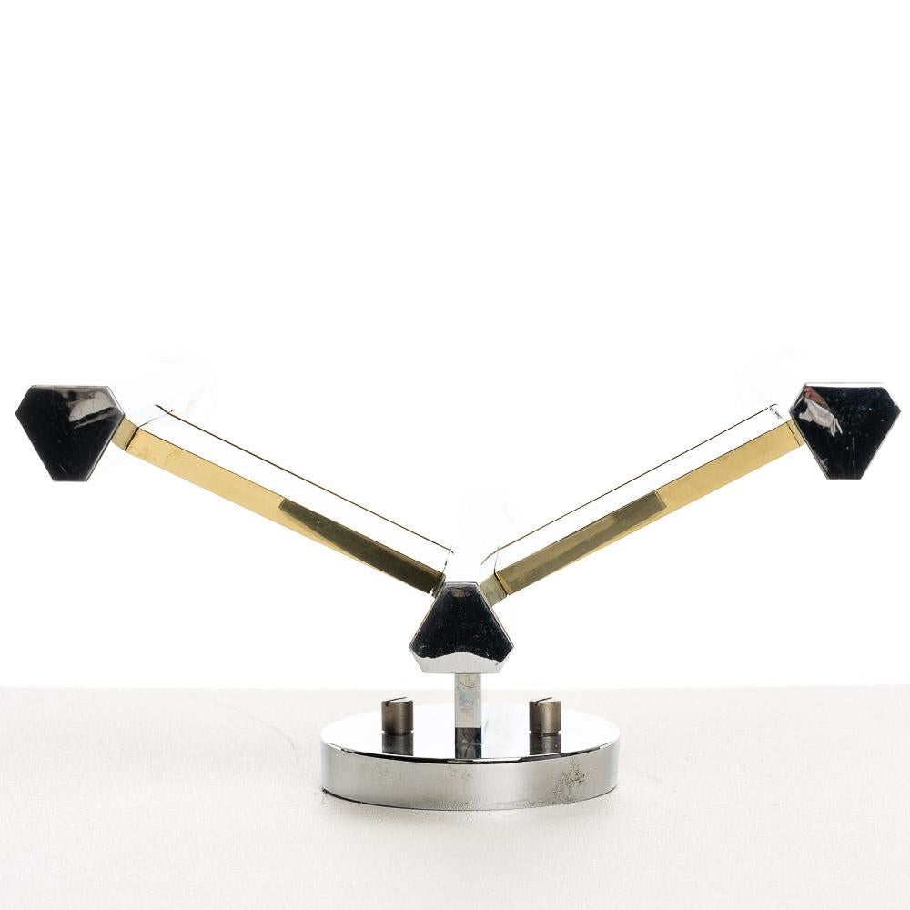 Late 20th Century 1970’s Brass and Steel Sconce by Gaetano Sciolari For Sale