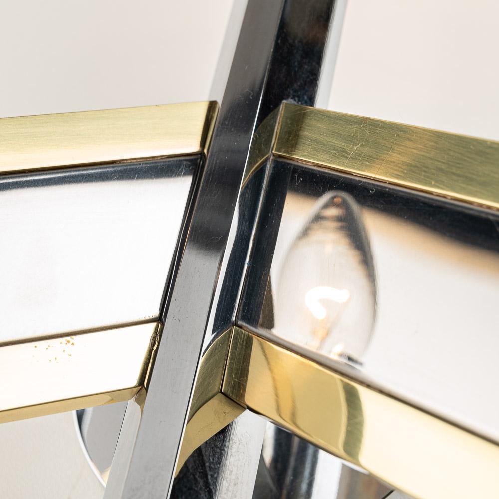 1970’s Brass and Steel Sconce by Gaetano Sciolari For Sale 3