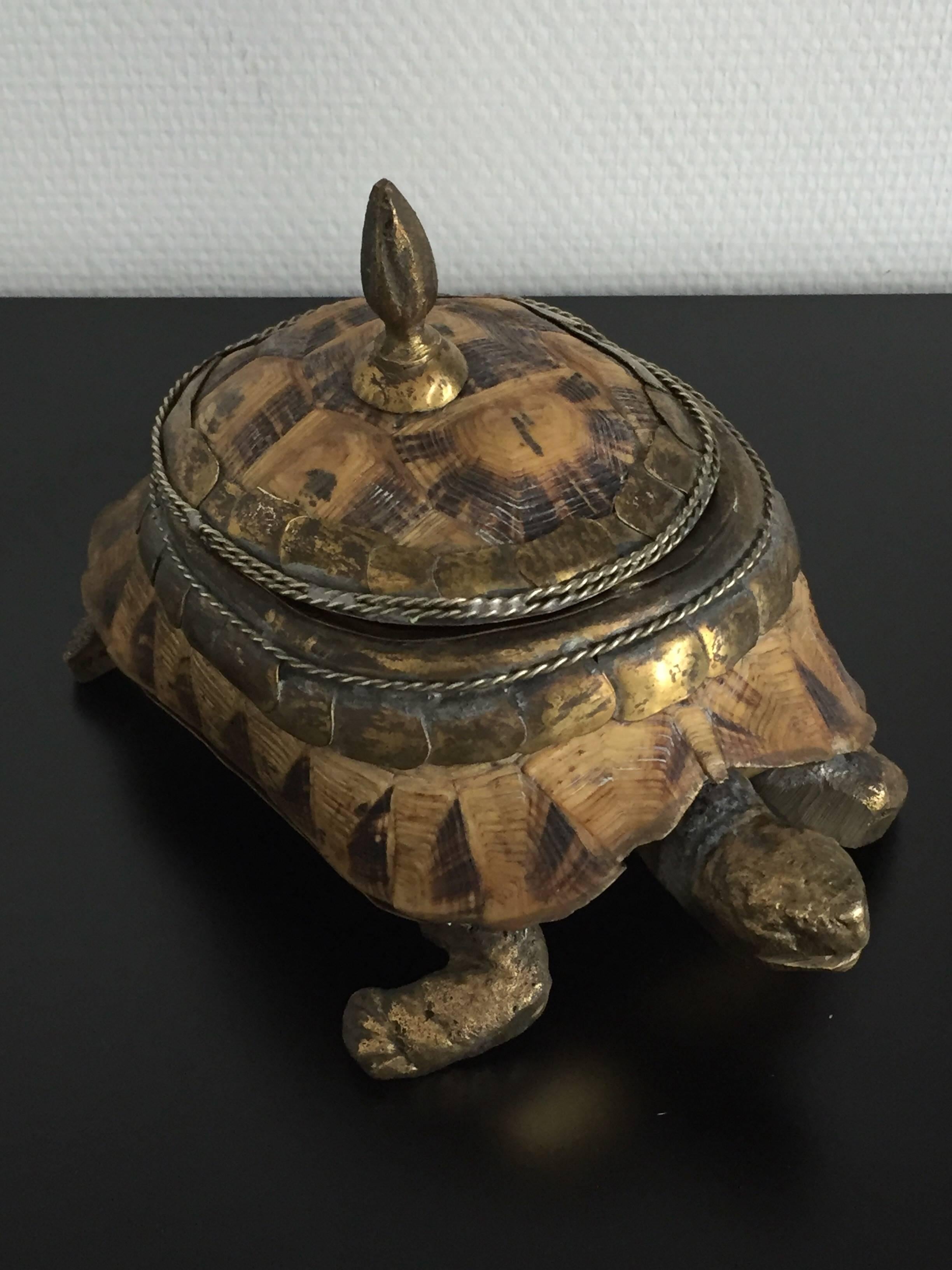 1970s Brass and Turtle Shell Box 5