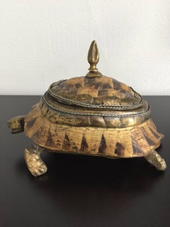 1970s Brass and Turtle Shell Box