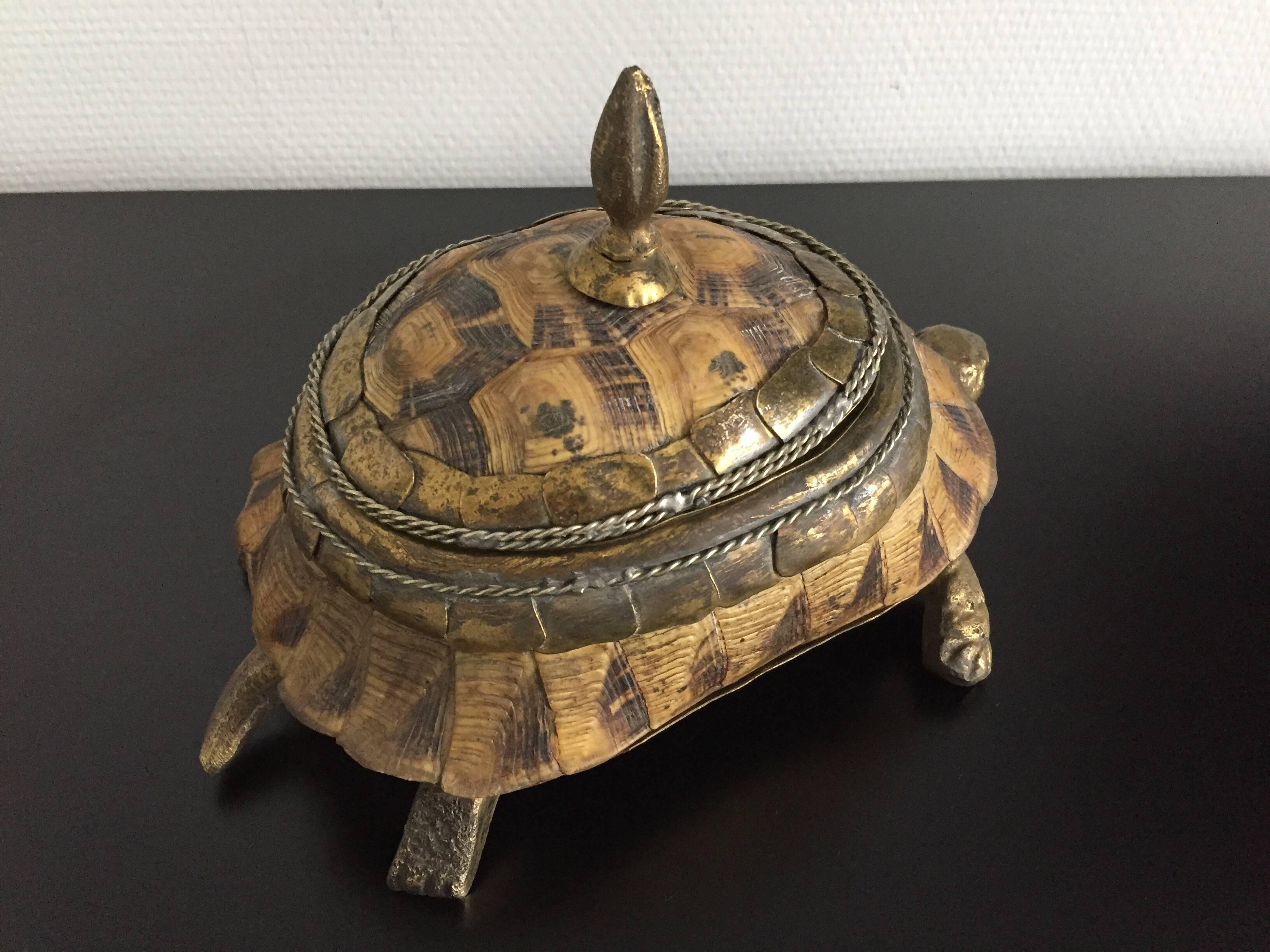 1970s Brass and Turtle Shell Box 1