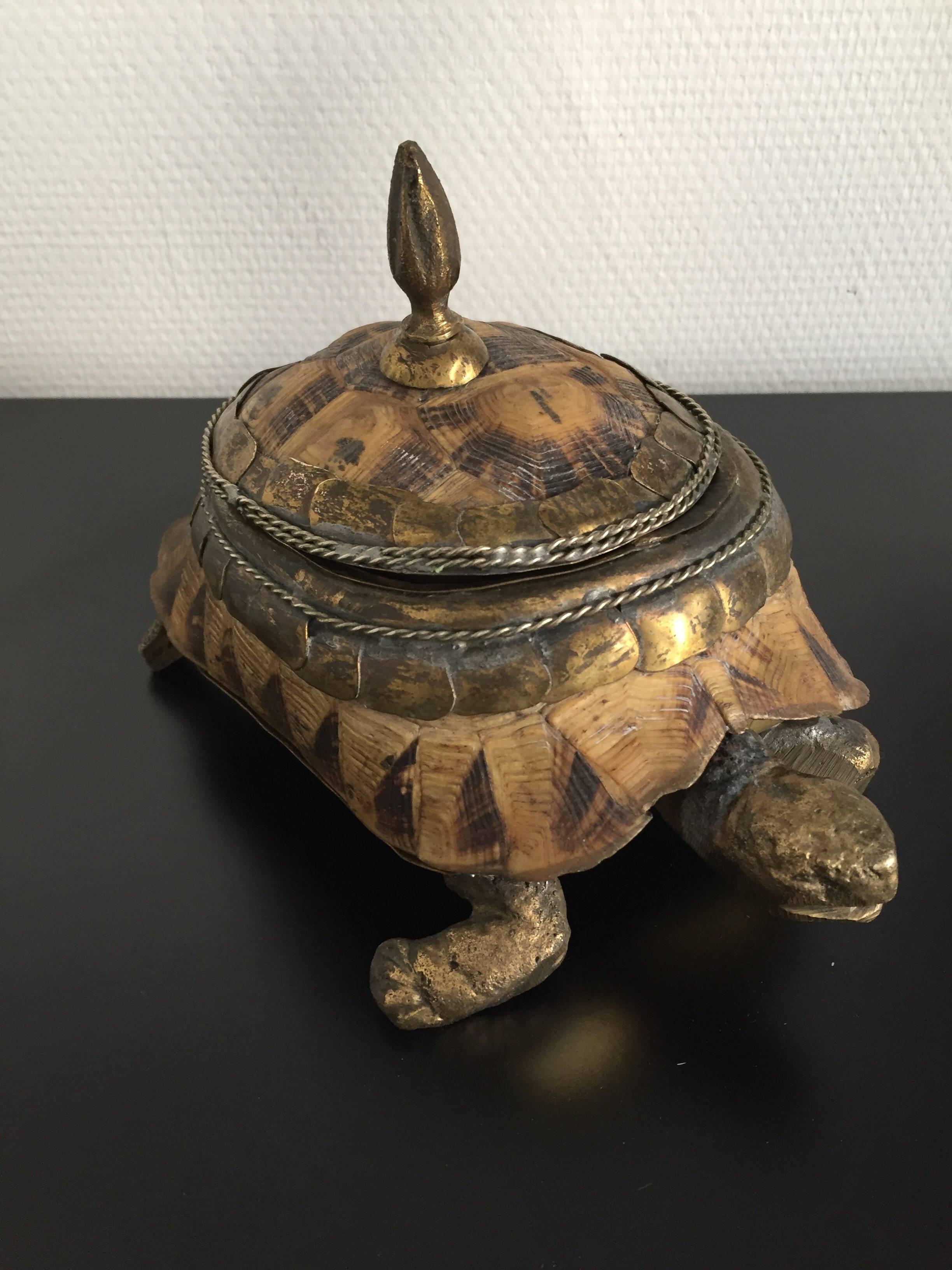 1970s Brass and Turtle Shell Box 3