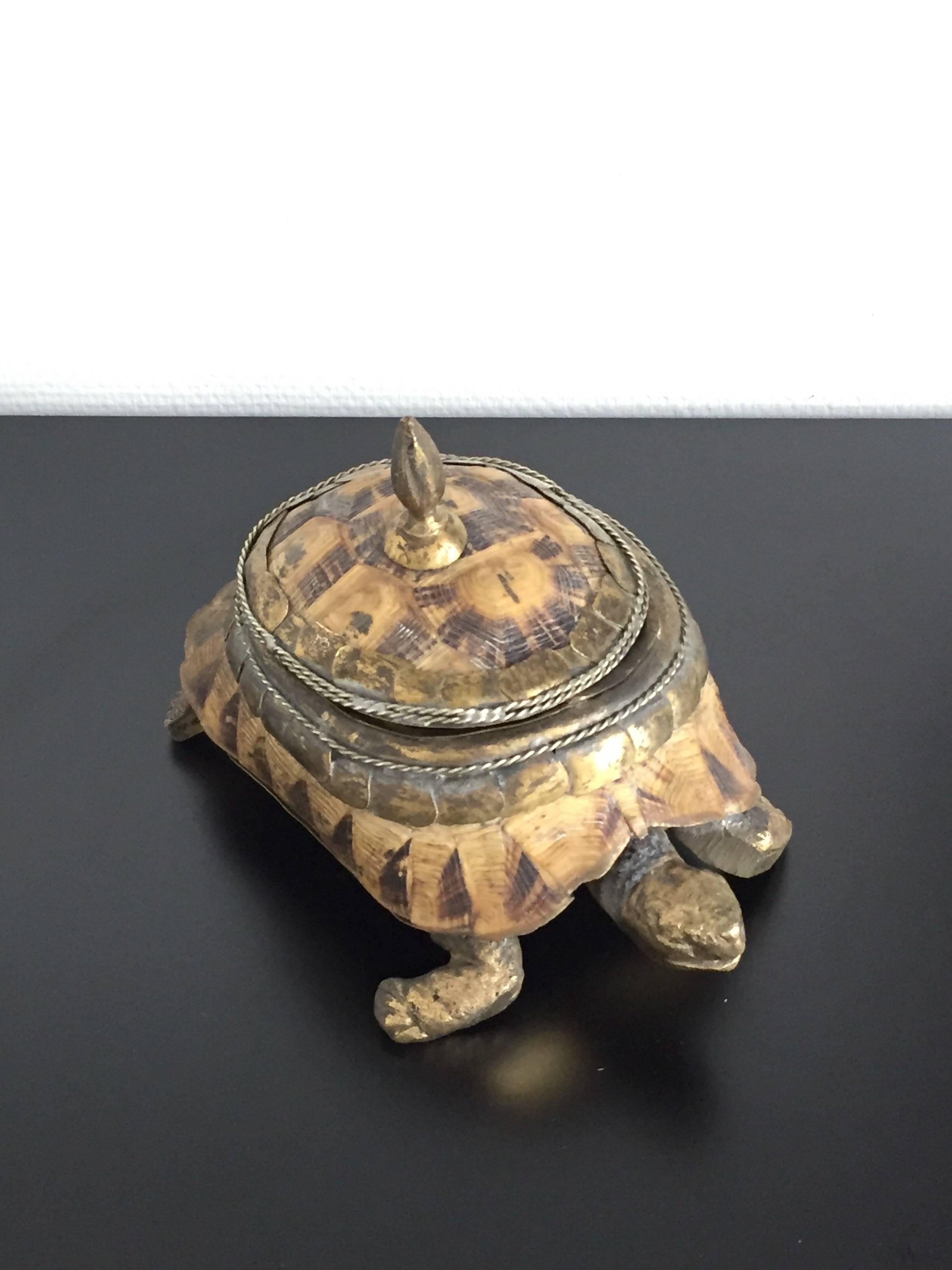 1970s Brass and Turtle Shell Box 4