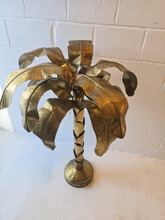 1970s Brass Banana Palm Three Decorative Sculpture