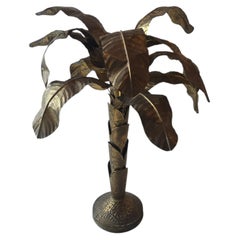 1970s Brass Banana Palm Three Decorative Sculpture