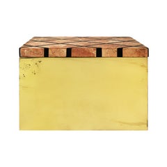 1970s Brass Box with Patterned Marble Lid
